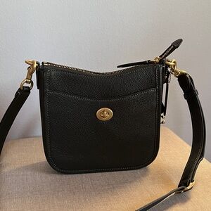 Coach Black Leather Crossbody Bag - Coach Chaise 19 Crossbody